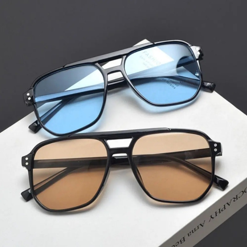スクエアフレームサングラス、UVカット、旅行用アクセサリー、 - Sunglasses Uv400 のレビューと価格