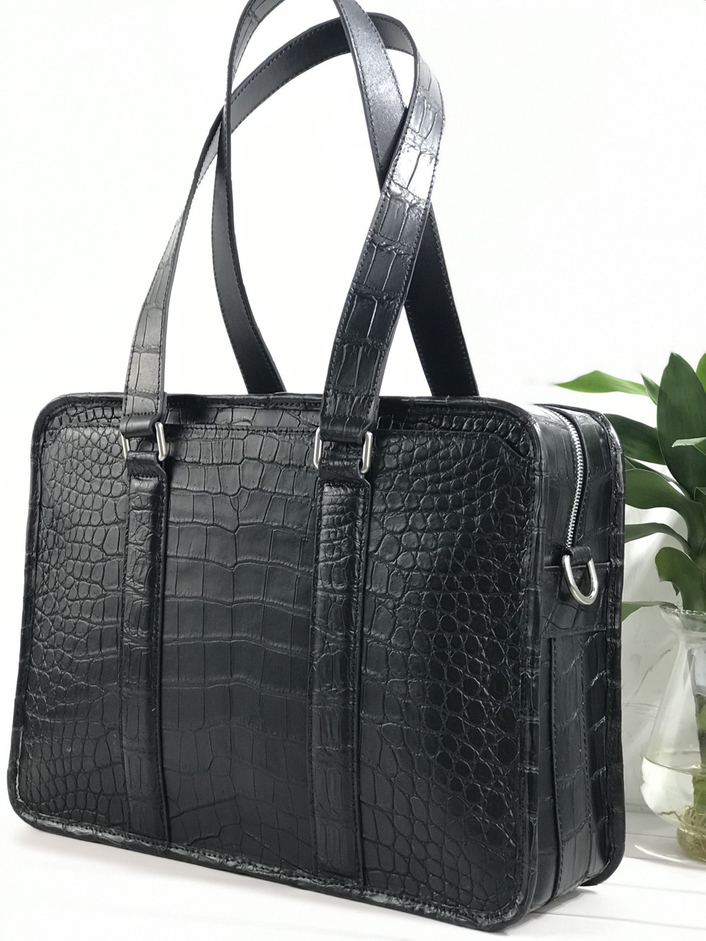 新しいクロコダイルレザーラップトップバッグ 本物のクロコダイ - Leather Briefcase のレビューと価格