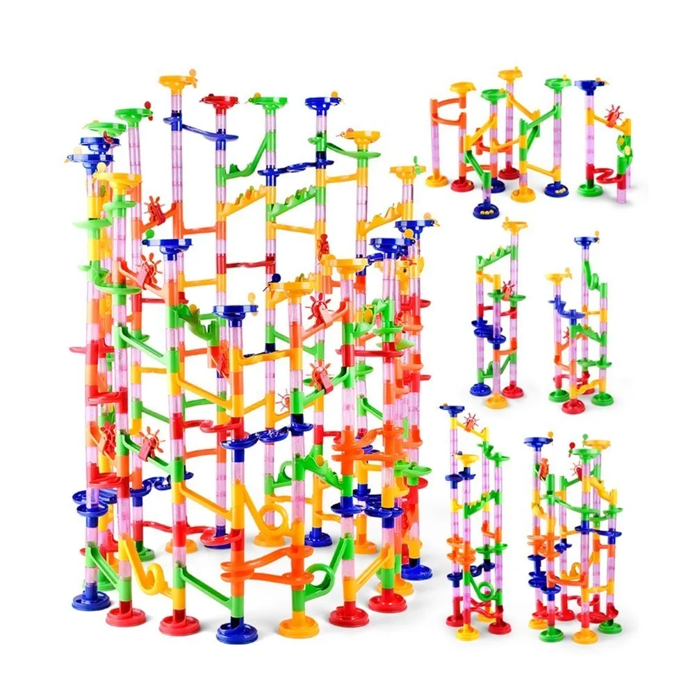 50-142個入り 3D迷路ボールロールおもちゃ DIYマー - Marble Coaster Set のレビューと価格