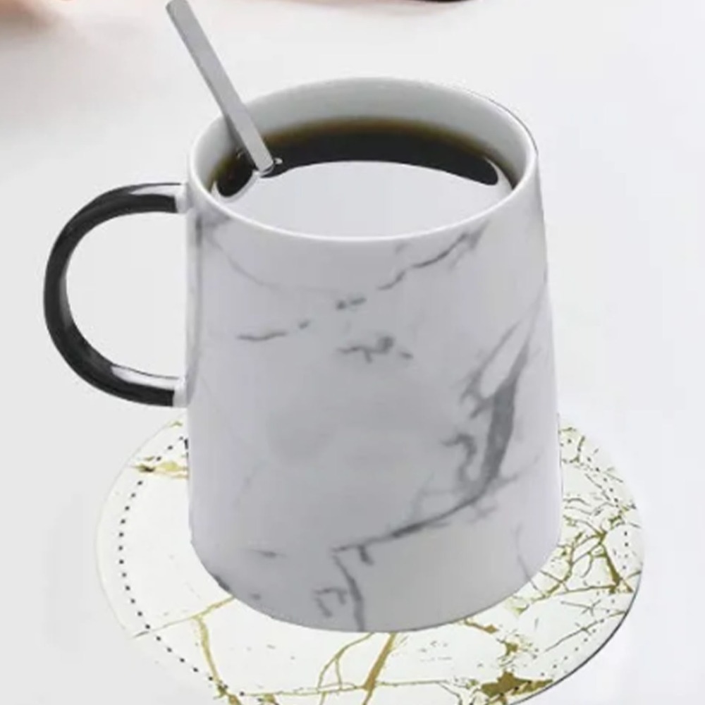 7 個コースターセット PU レザーコースターラウンド大理石 - Marble Coaster Set のレビューと価格