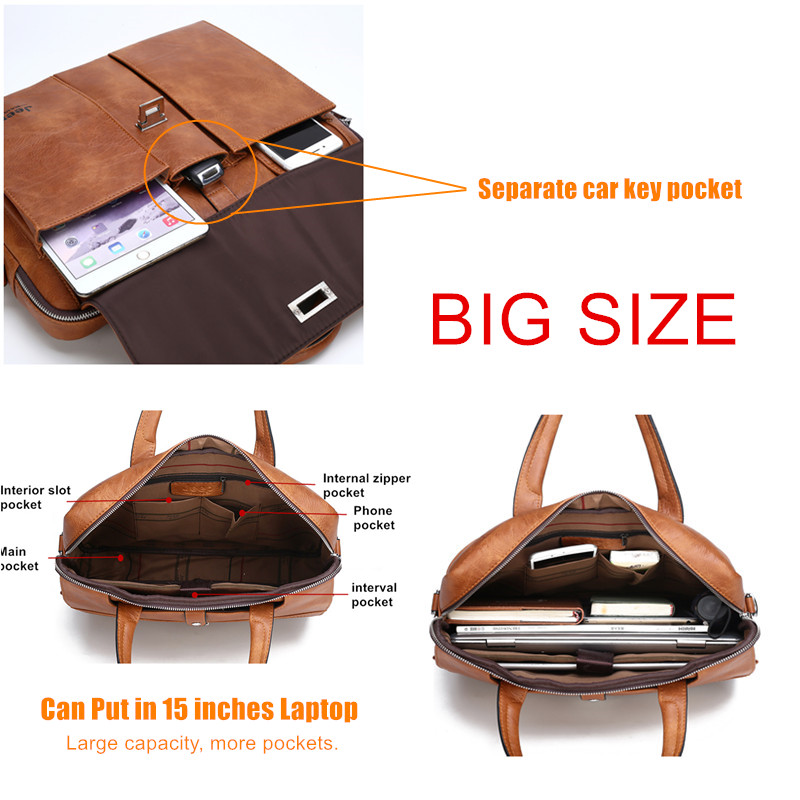 Jeep Buluo メンズ レザー ブリーフケース 14  - Leather Briefcase のレビューと価格