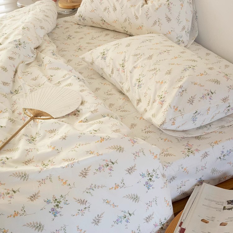 INS フレッシュパストラルフローラル寝具セット 女の子用  - Silk Pillowcase のレビューと価格