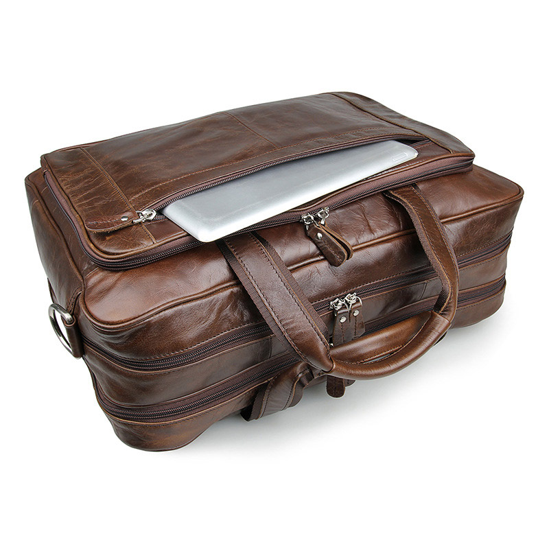 Lachiour-メンズ本革ハンドバッグ,ヴィンテージトート - Leather Briefcase のレビューと価格
