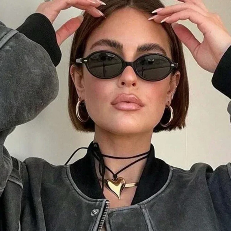 レトロな小型オーバルサングラス 男女兼用 リベット付き ファ - Sunglasses Uv400 のレビューと価格