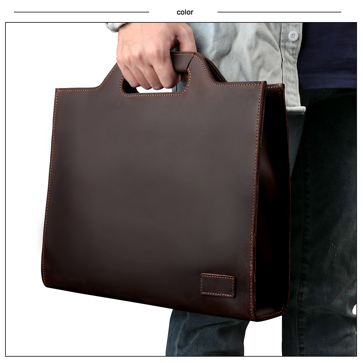 メンズラップトップバッグ、メンズショルダーバッグ、トップグレ - Leather Briefcase のレビューと価格